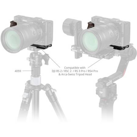 SmallRig 5906 - montażowa płytka L-kształtna, drewniany uchwyt do Nikon ZR - kompatybilność / przykład użycia
